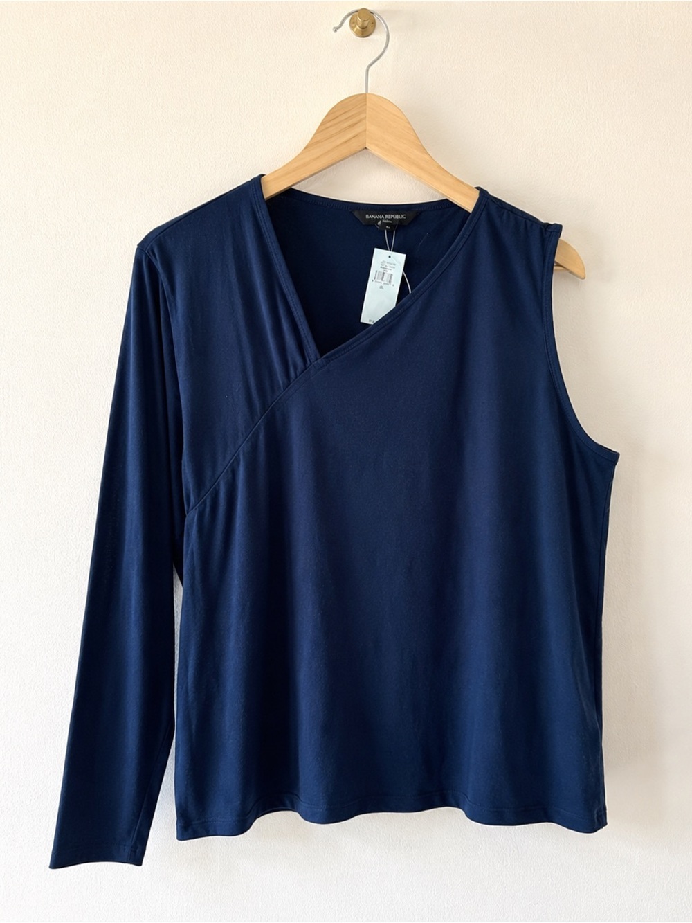 NWT Banana Republic Blouse Blue Top Size XL One Sleeve